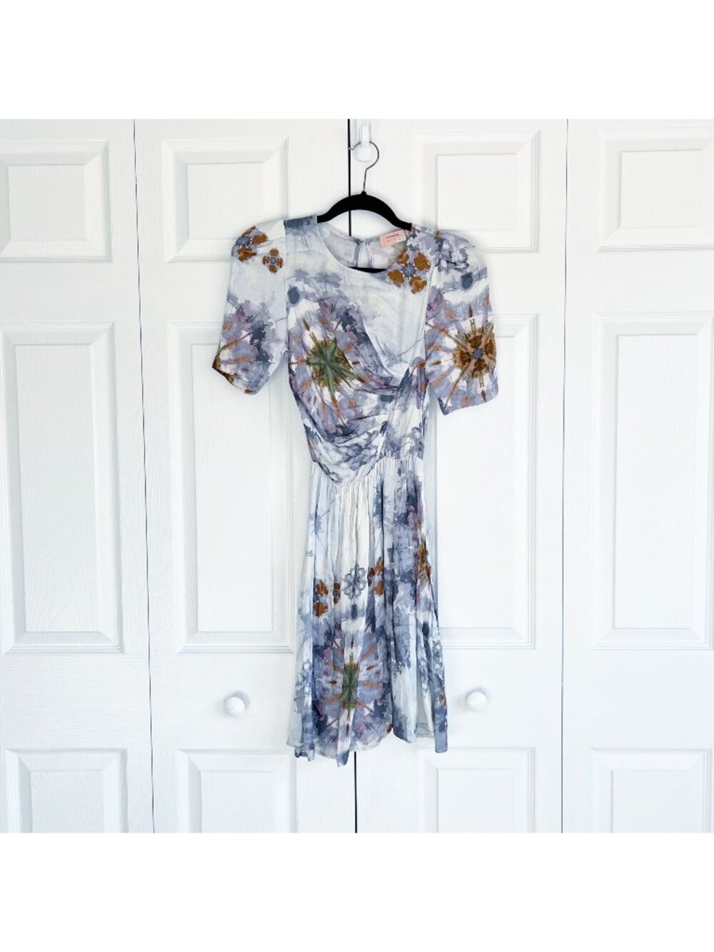 Anthropologie Ottod'Ame Tresor Floral Ruched Mini Dress Women's Size 36 0
